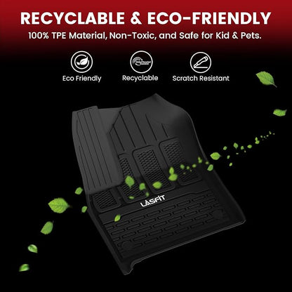 LASFIT Floor Mats & Trunk Mat for Jeep Wagoneer 2022-2025 7-Seat (NOT for 8-Seat/L/S) All Weather Custom Fit Car Floor Liners Black