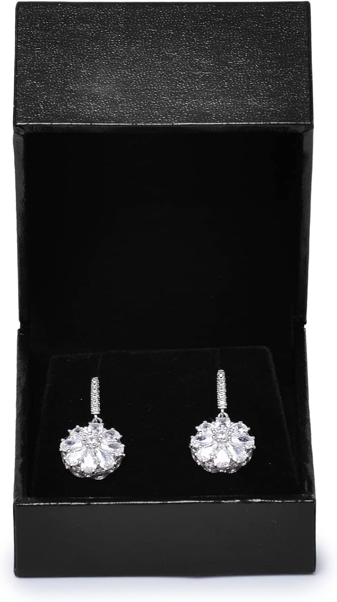 Oirlv Black Velvet Earring Gift Box- Wedding Anniversary or Engagement Earrings Jewelry Presentation Case