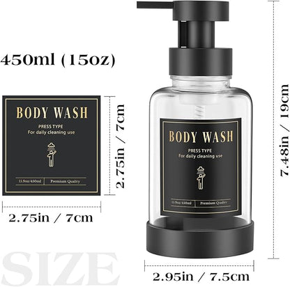 Luxspire Foaming Soap Dispenser, Glass Foam Pump Soap Dispenser, Non-Slip Hand