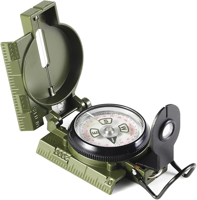 Eyeskey Multifunctional Military Sighting Navigation Compass with Inclinometer | Impact Resistant & Waterproof Compass for Hiking, Camping