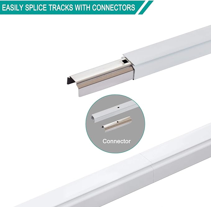 ChadMade Ceiling/Wall Mount Curtain Track Rod Set - 9ft Adjustable Length