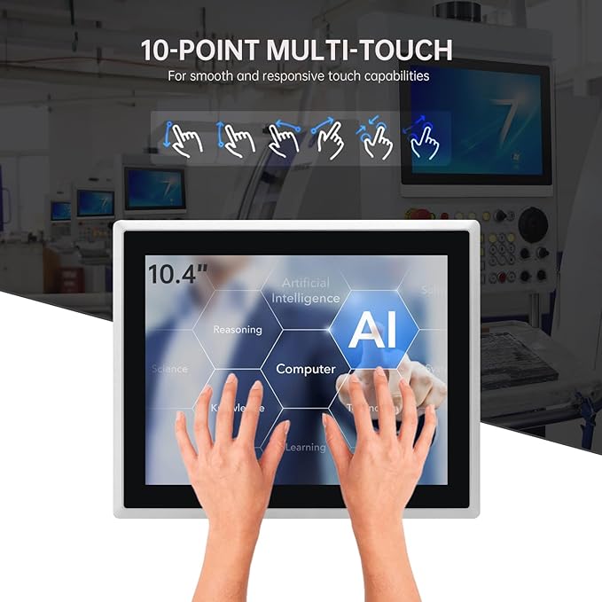 10.4-Inch Touchscreen Monitor, Ratio 4:3 Embedded Industiral Touch Screen Tablet