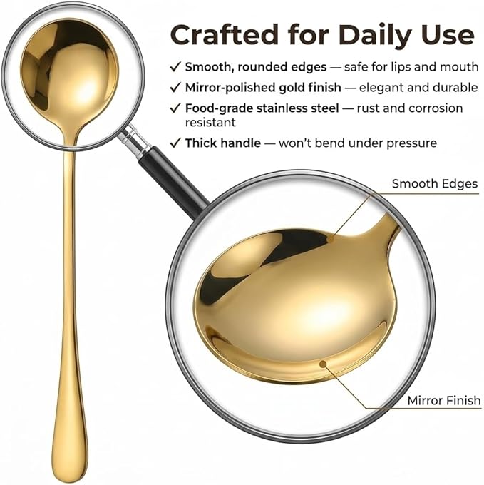 Espresso Spoons Long Handle, Round Tip Demitasse Spoon