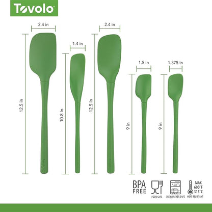 Tovolo Flex Core 5 Piece Silicone Spatula Set Heat Resistant All Silicone