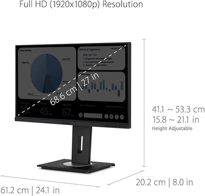 ViewSonic VG2748A 27 Inch IPS 1080p Ergonomic Monitor