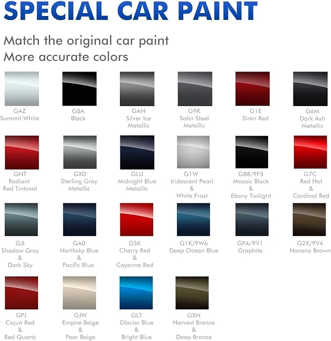 Satin Steel Metallic G9K/WA464C Touch Up Paint Compatible with GMC, DIY Car Paint Scratch Repair, Automotive Paints, Quick & Easy Fix Scratch Repair for Sierra/Terrain/Yukon/Acadia/Canyon
