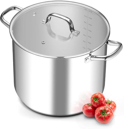 Leonyo Stainless Steel Stock Pot, 24QT Large Pot