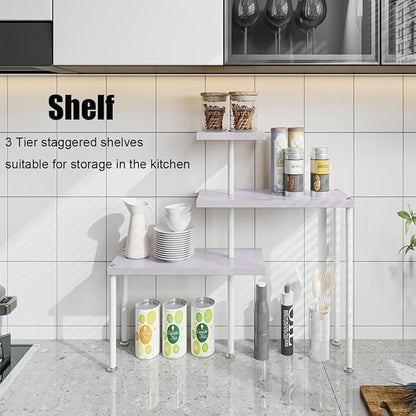 Countertop Organizer Organization 3 Tier Kitchen Corner Shelves Adjustable
