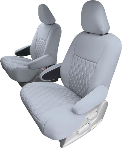 FH Group Custom Fit Car Seat Covers Specifically Made for 2011-2020 Toyota Sienna 7 Seater with Ultraflex Neoprene Water Resistant Automotive Seat Covers - 2nd Row Solid Gray
