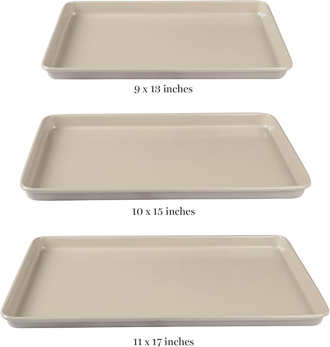 Martha Stewart Gallen 3-Piece Cookie Sheet Set – 13", Ceramic Nonstick