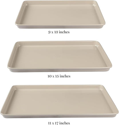 Martha Stewart Gallen 3-Piece Cookie Sheet Set – 13", Ceramic Nonstick