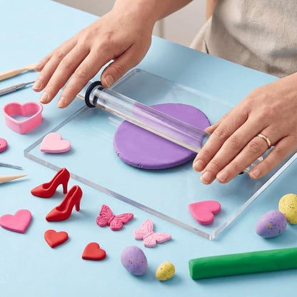 DIYOOHOMY 2Pcs Polymer Clay Roller Tools, Acrylic Rolling Pin