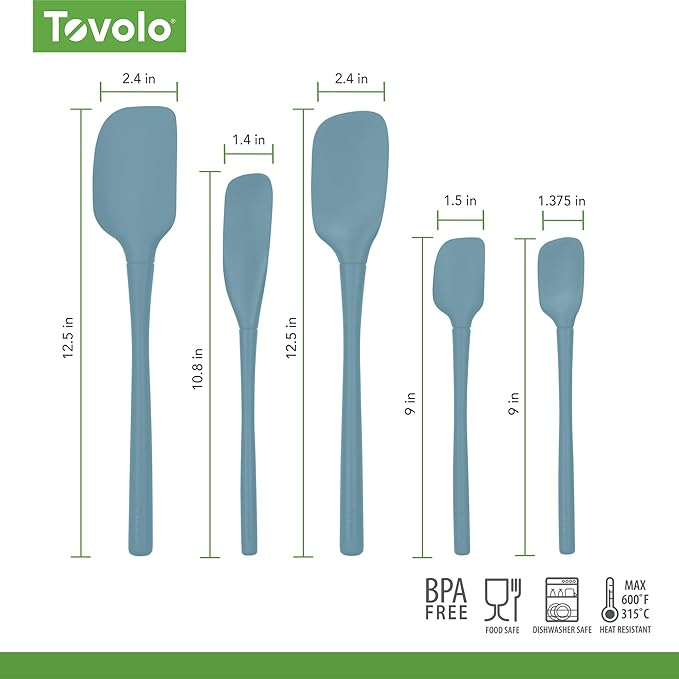 Tovolo Flex Core 5 Piece Silicone Spatula Set Heat Resistant All Silicone
