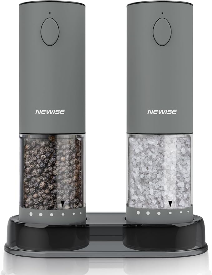 Newise Electric Salt and Pepper Grinder Set, Rechargeable