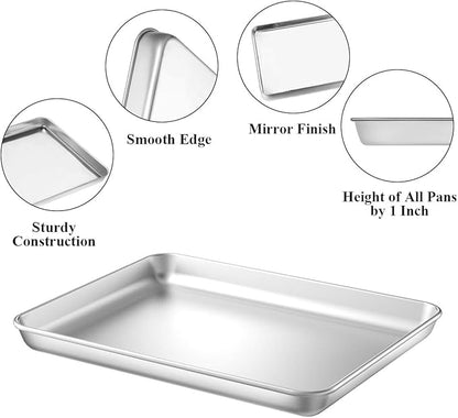 Baking Sheet with Rack Set, Wildone Stainless Steel Cookie Sheet Baking Pan