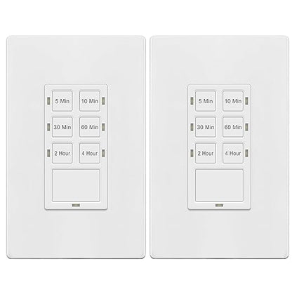 TG 4 Hour No Neutral Wire Countdown Timer Switch, 5-10-30-60 Min, 2-4 Hour