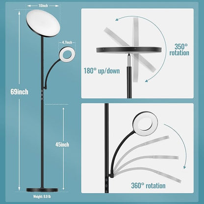 marctronic Floor Lamp, Upgraded 42W 4000LM Super Bright LED Floor Lamp
