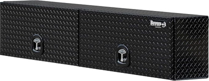 Buyers Products 1721363 Topsider Truck Tool Box, 18x16x72 Inch, Gloss Black Diamond Tread Aluminum, Dual Flip-Up Doors, Locking Compression Latch, Weather Resistant, No-Drill Mount, Made in USA