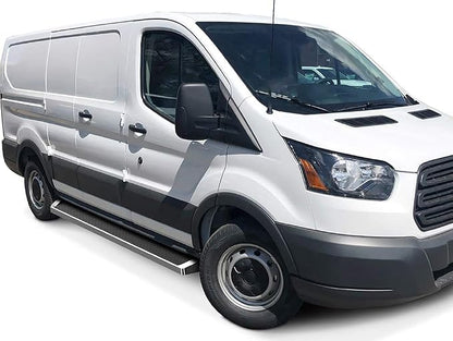 APS Running Boards 6 inches Silver Compatible with Ford Transit 2015-2026 Full Size Van 3-Door (Exclude 2022-2026 E-Transit) (Nerf Bars Side Steps Side Bars)