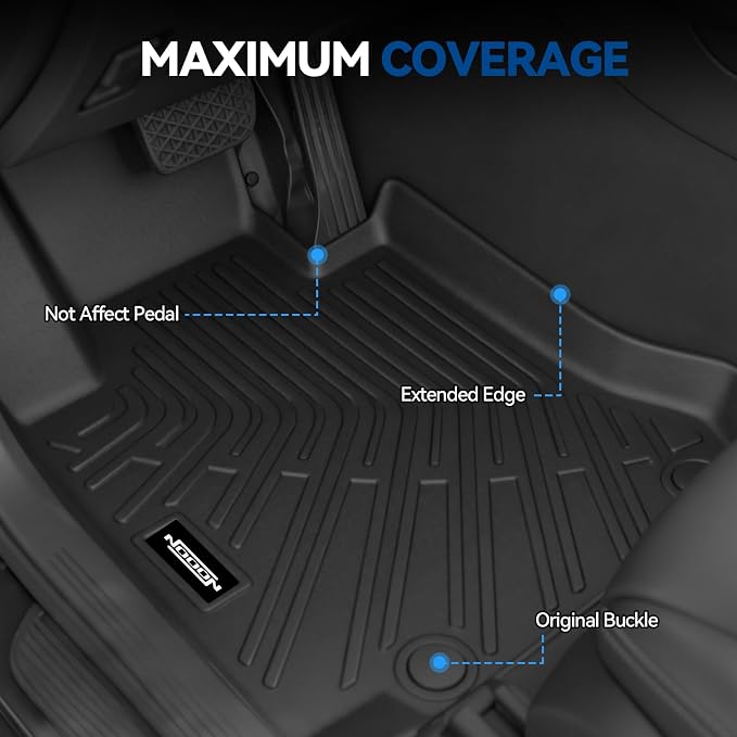 Custom Fit Floor Mats for Toyota Prius 2010-2014 (Not fit V or C), All Weather TPE Floor Liners with Trunk Mat & Backrest Protectors, Odorless Full Set Interior Accessories