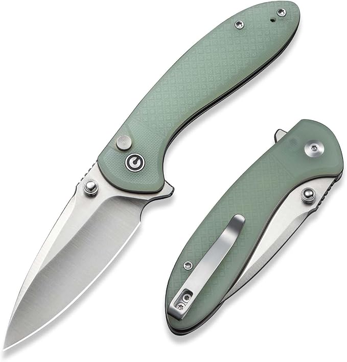 CIVIVI Faeger Pocket Folding Knife for EDC, 2.98" Swedish 14C28N Blade G10 Handle, Reversible Clip for Men Women Outdoor Carry C24031-3 (Natural)