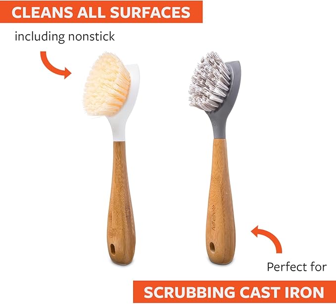 Full Circle Double Dish Brush Set – Durable Scrub Brushes