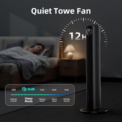 Antarctic Star Tower Fan Portable Floor Fans 85°Oscillating Fan Quiet Cooling