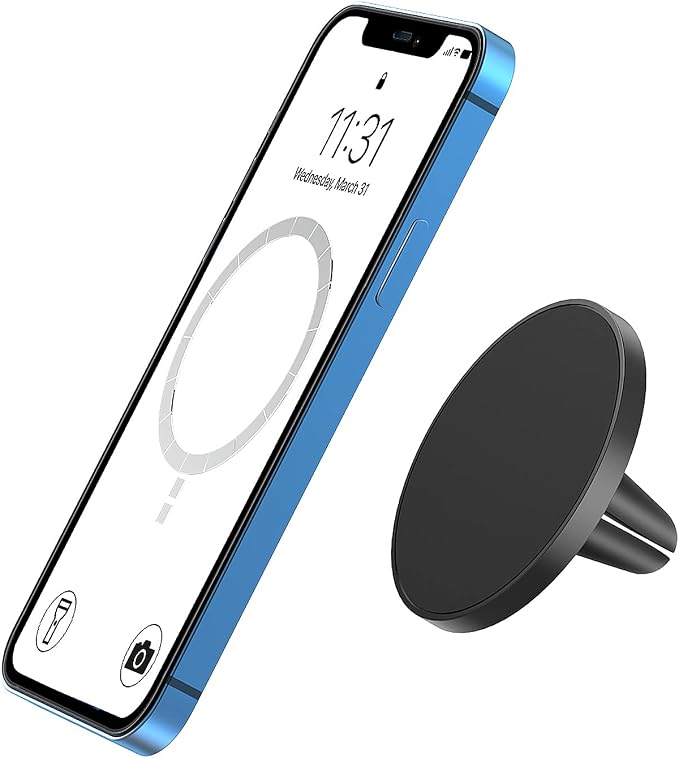 TechMatte MagGrip Car Vent Mount, Magnetic Air Vent Smartphone Holder for iPhone 17 16 15 14 13 12 Series