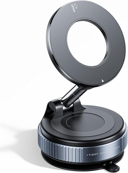 REOKILY 2026 Upgraded Vacuum Magnetic Car Phone Holder 360° Reinforced 96LBS Ultra Suction Cup Phone Mount for MagSafe Cell Phone Holders for Your Car/Gym/Mirror Mount for iPhone & Android