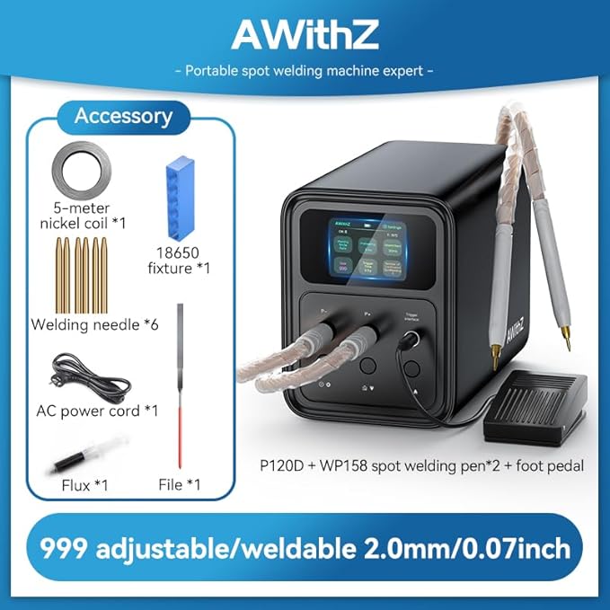 Capacitor Battery Spot Welder, AWithZ 69.2 KW Spot Welder, 2-in-1 Automatic &