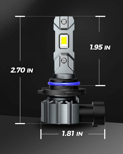 Marsauto M1S 9006 Bulbs 2025, 800% 30000LM Super Bright 9006/HB4 Fog Light, Real 1:1 Design, 6000K Cool White M1S HB4 Bulbs, 3 Min Quick Plug and Play, IP68, Pack of 2