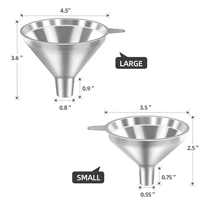 3 Pack Stainless Steel Kitchen Funnel Set, funnels