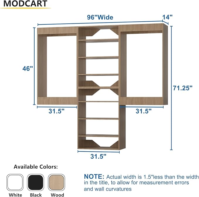 Modular Closet System, Wood Tower Closet Storage