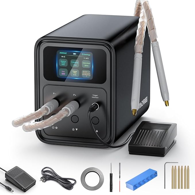 Capacitor Battery Spot Welder, AWithZ 69.2 KW Spot Welder, 2-in-1 Automatic &