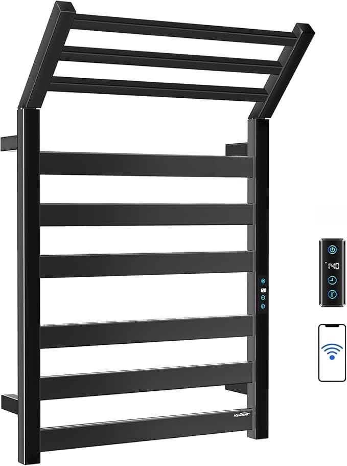 Towel Warmer Rack with WiFi, 6 Bars Large Towel Racks with Temperature & Timing