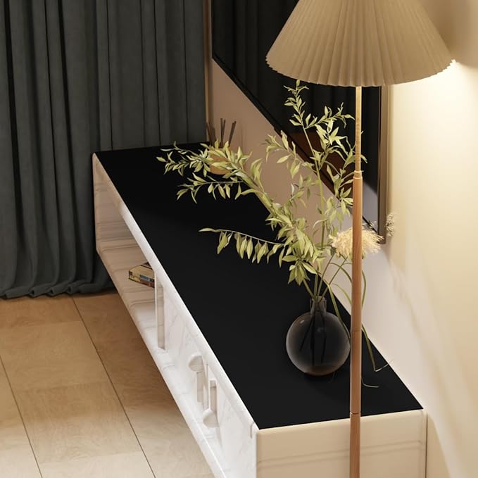 Dresser Cover - 12x64 Inch Waterproof Easy to Clean Can Conceal Flaws Protector The Table Top from Scratches Used for Coffee Table Dresser(Black+Black 12x64)