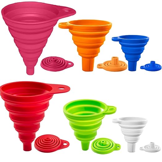 Kitchen Funnel Set of 6, Large Medium and Small, 2025 Upgrade Silicone Kitchen