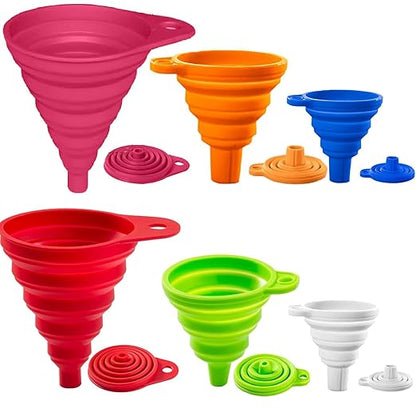Kitchen Funnel Set of 6, Large Medium and Small, 2025 Upgrade Silicone Kitchen