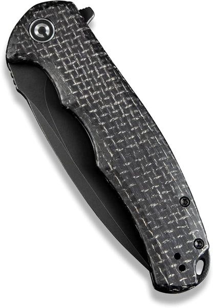 CIVIVI Folding Pocket Knife- Praxis Flipper Liner Lock Knife, 3.75" Black Stonewashed Blade with Micarta Handles, Reversible Clip for Everyday Carry Outdoor Use C803G