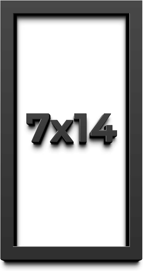 7x14 Shadow Box Frame Black | 1 Inch Deep Solid Wood Shadowbox Display Frame |