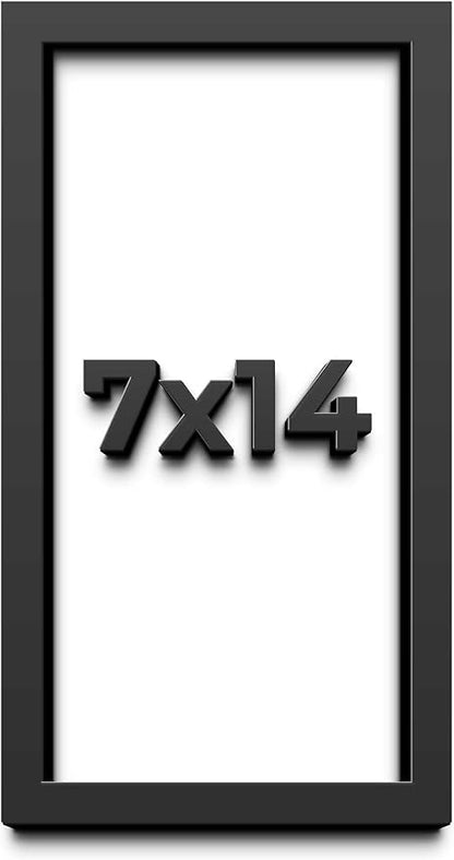 7x14 Shadow Box Frame Black | 1 Inch Deep Solid Wood Shadowbox Display Frame |