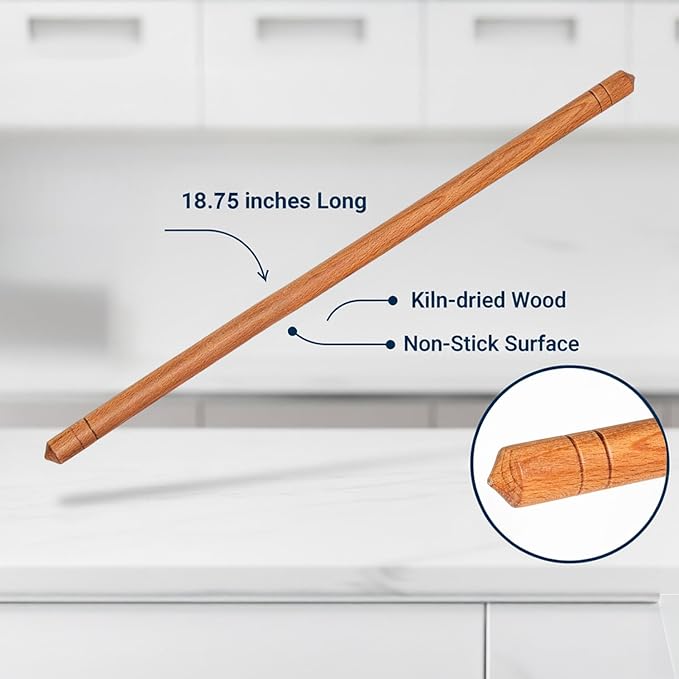 Beech Wood Non-Stick Oil Rolling Pin -Turkish Oklava-Infused Smooth Surface