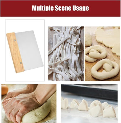 4 PCS Bench Scraper, Scraper Food Tool, Dough Scraper and Pastry Cutter