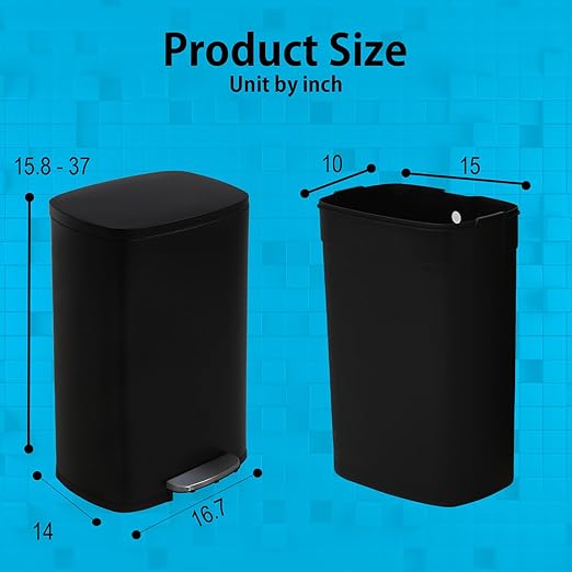 BestMassage 13 Gallon Stainless Steel Trash Can
