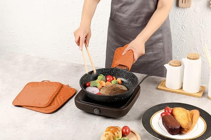 Oven Pot Holder with Pocket Cotton Heat Resistant Coaster Potholder Kitchen Hot