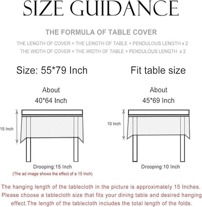patdrea Designer Linen Green Tablecloth for Rectangle Table,Vintage Breathable Yellow Fruits Pattern Table Cloth,Decoration Cover for Kitchen Dining,Christmas,Thanksgiving,Party,55"x79"-Ania a