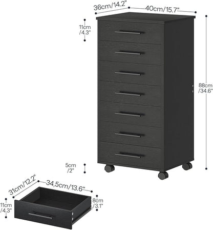 HOOBRO 7-Drawer File Cabinet, Wooden Office Cabinet