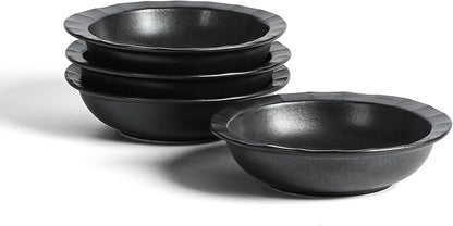 Stone Lain Oasis 4-Piece Pasta Bowl Set Stoneware, Black