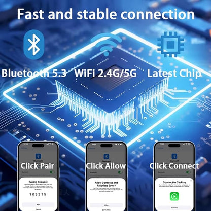 Wireless CarPlay & Android Auto Adapter for Citroen C4 Cactus 2017-2022,Ultra Mini Dongle Converts Easy Setup Plug and Play,Gold