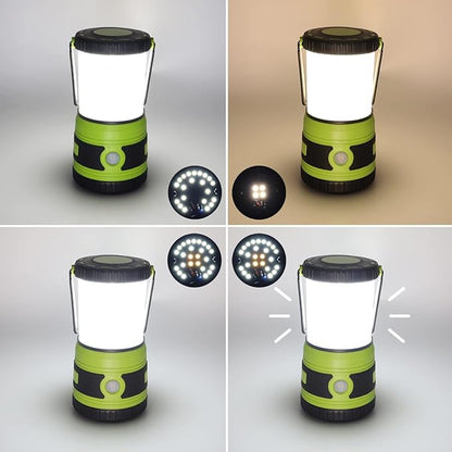 LED Camping lamp Super Bright 1500 lumens 4 Light Modes Dimmable searchlight Battery-Powered Emergency lamp Suitable for Night Hiking Tent Lighting Emergencies Power outages (Green X2)